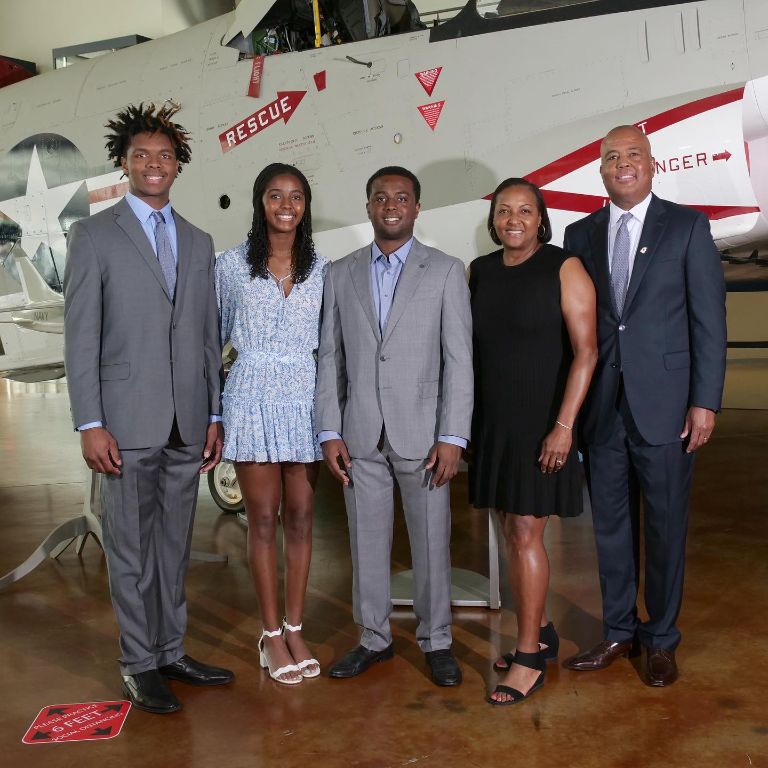 Harrison Ingram with his family- parents and siblings