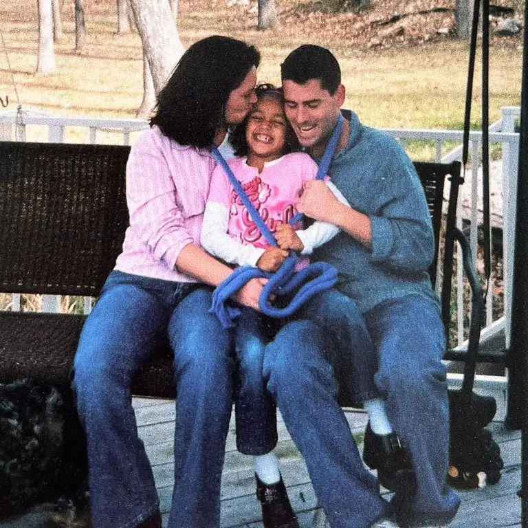 Tinara's childhood picture with her parents