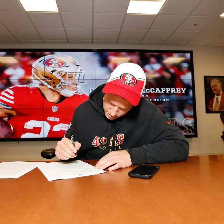 Christian McCaffrey signing his new two year deal