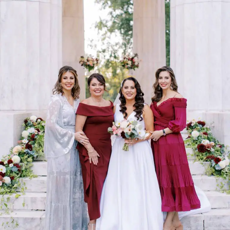 Morgan Ortagu taking picture With her twin sister and her mother on her youngest sister's wedding day.