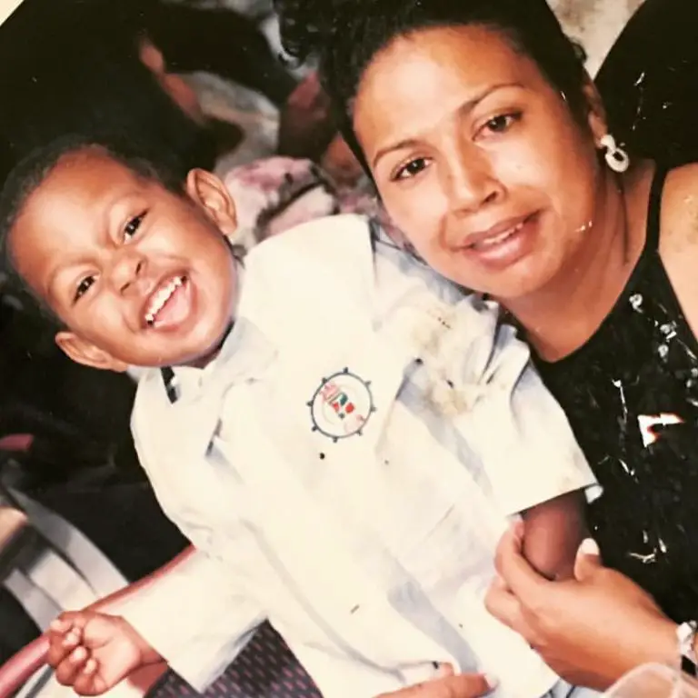 Ryan Dunn with his mom- he is the youngest son of his parents