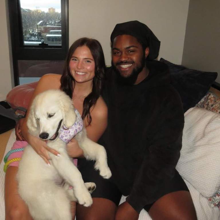 Ryley Huston's and her boyfriend, Jer'zhan Newton spending time together with their pet dog.