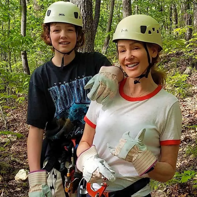  Convery and his mom, Lisa, photographed while ziplining