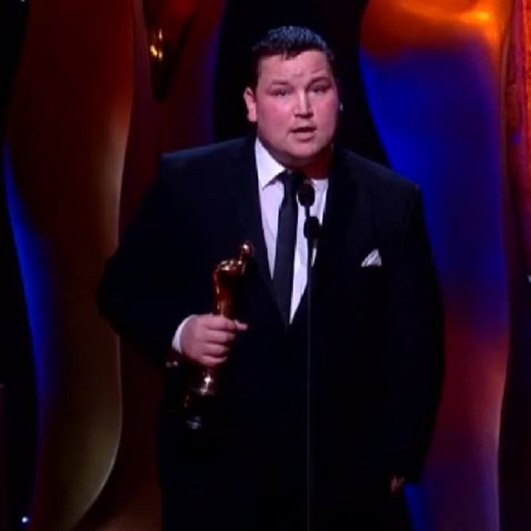 John Connors talks about his dad in an award ceremony.