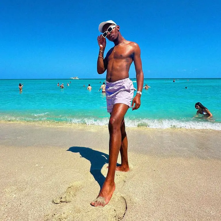 Tevin Davis at a beach.