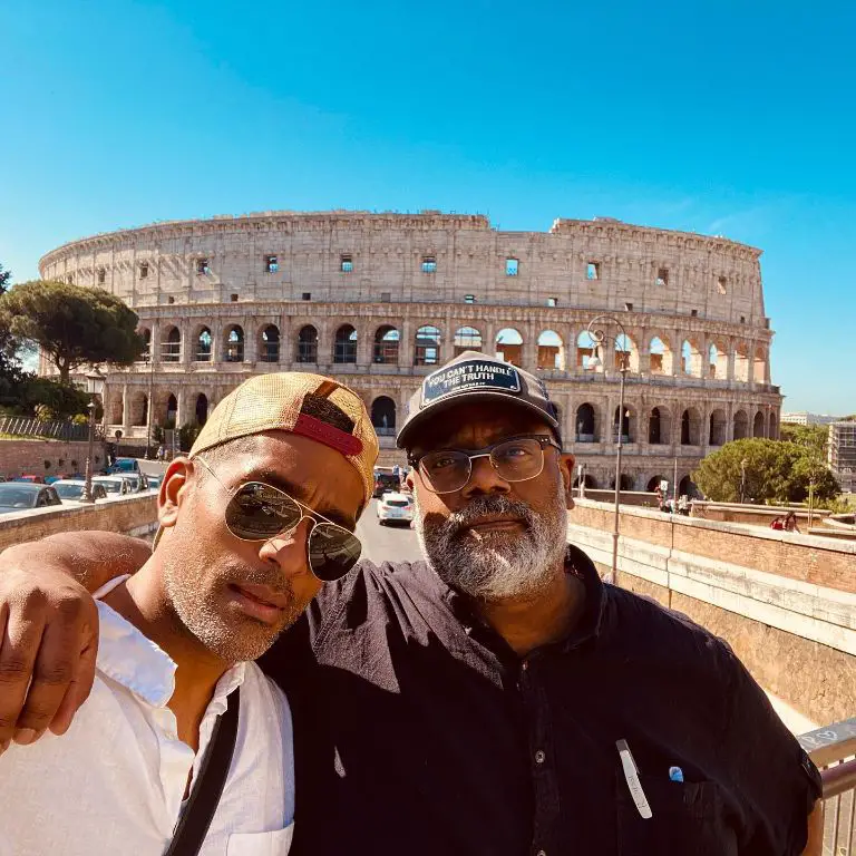 Alexander Karim with his director brother, Baker Karim