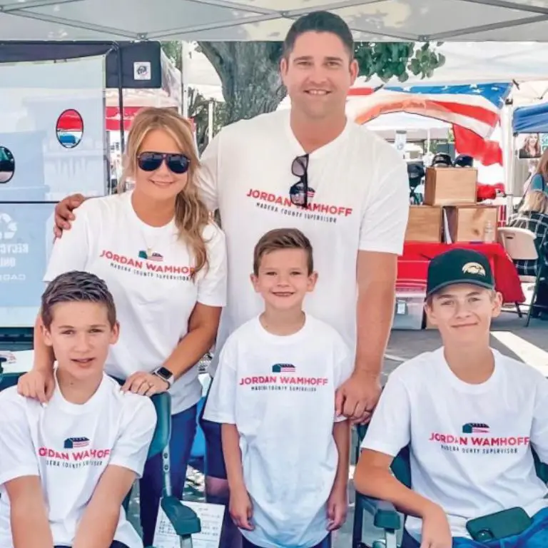 Jordan Wamhoff with his wife and sons