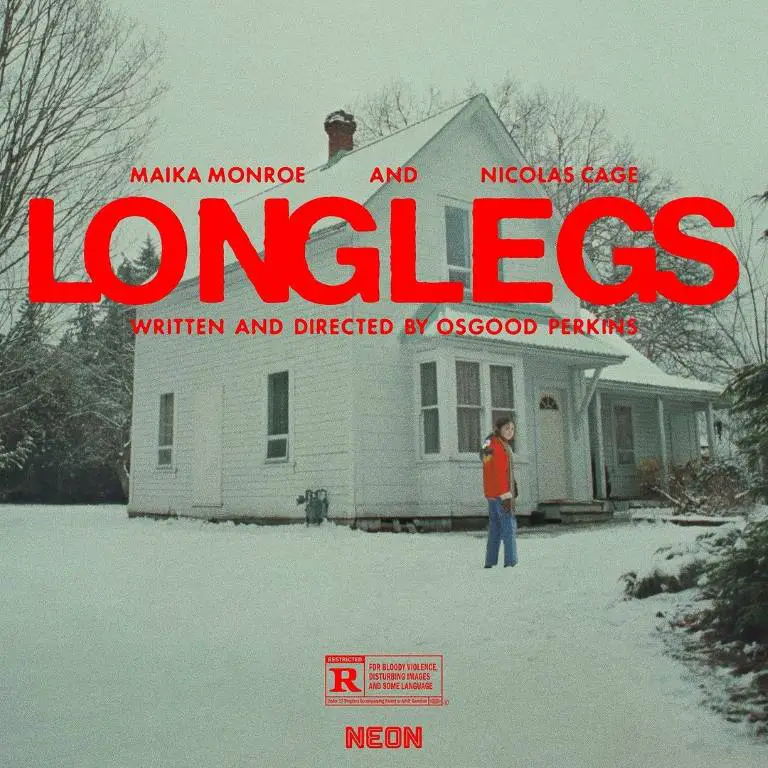 Longlegs movie poster with Lauren Acala as Young Lee Harker