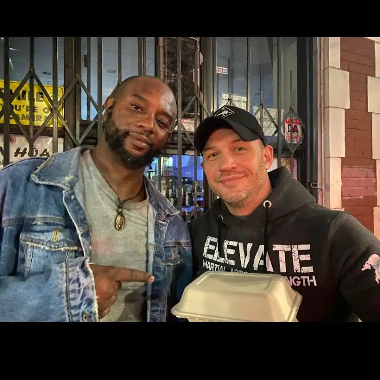 Otis Winston with Venom star Tom Hardy