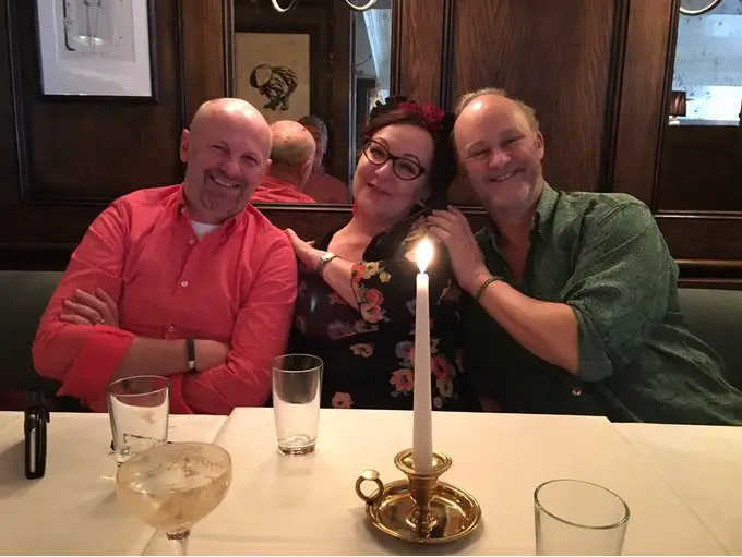 Tim McInnerny with his wife Annie Gosney and Friend Bruce.