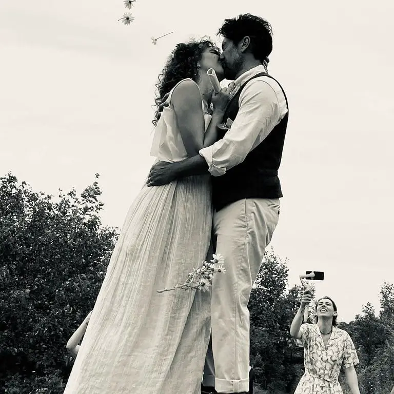 Carmel Amit and David Attar on their wedding day.