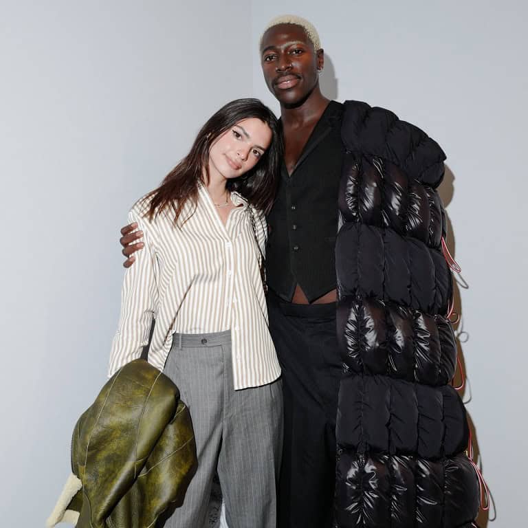 Moses Sumney and Emily Ratajkowski together in a frame.