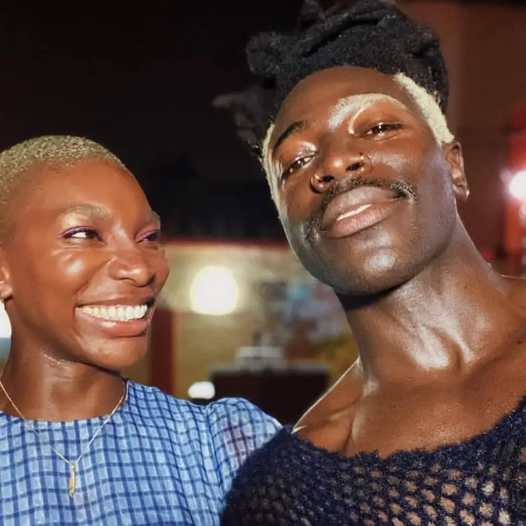 Moses Sumney with his mother.