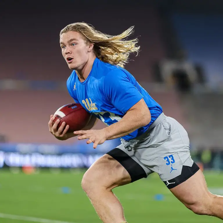 American football player Carson Steele during his practice