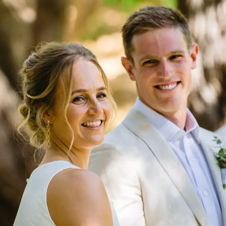 Matthew Wearn with his wife Emma Plasschaert.