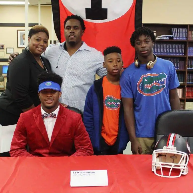 Perine's mother, Sabrina, stepfather, Jimmie, and half-brothers, Jimmie Jr, and Dorien