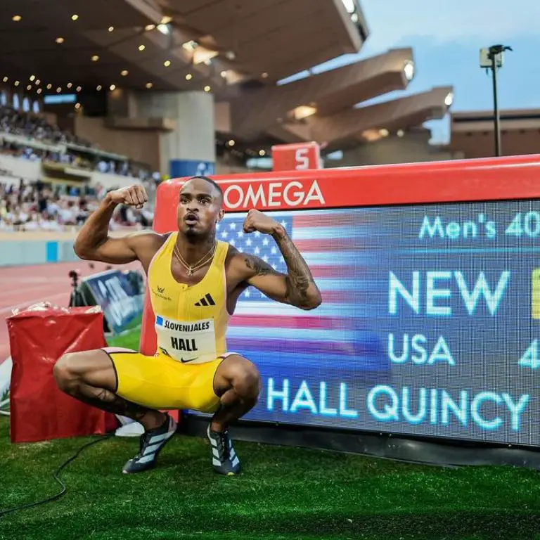 Quincy Hall won the gold medal in the 400-meter event at the 2024 Summer Olympics.