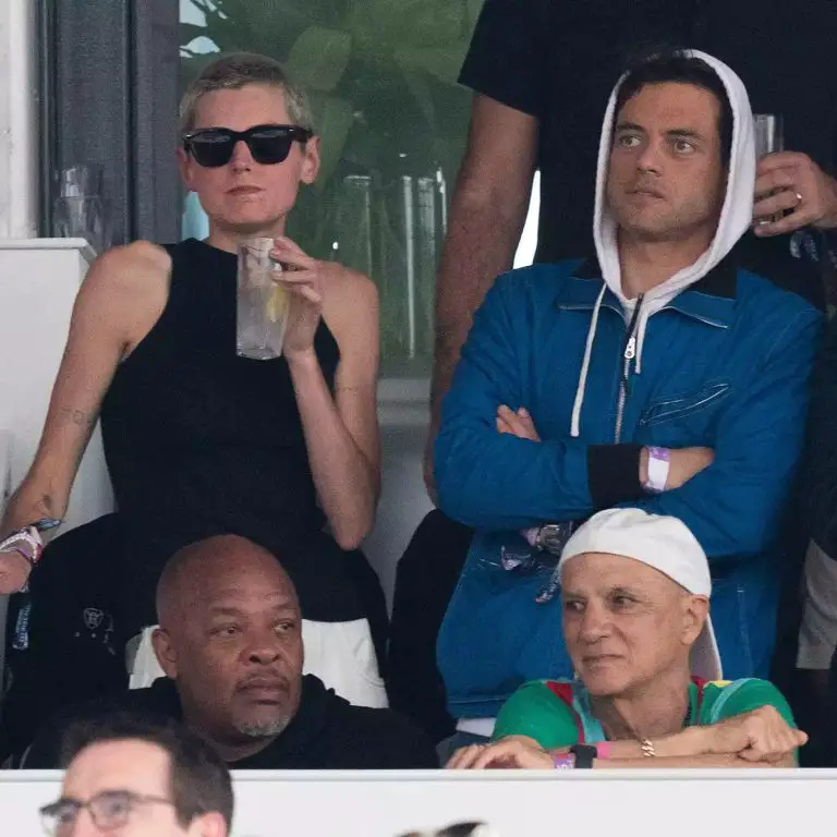 Rami Malek and his girlfriend, Emma Corrin, at the Bruce Springsteen and the E Street Band Concert in London in July 2023
