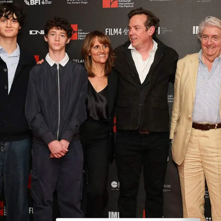 Arthur Conti photographed with his family during the screening of the movie