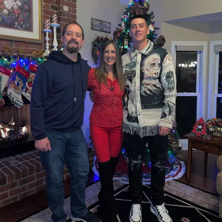 Bobby Miller celebrating 2022 Christmas with his parents Robert and Tracy Miller.