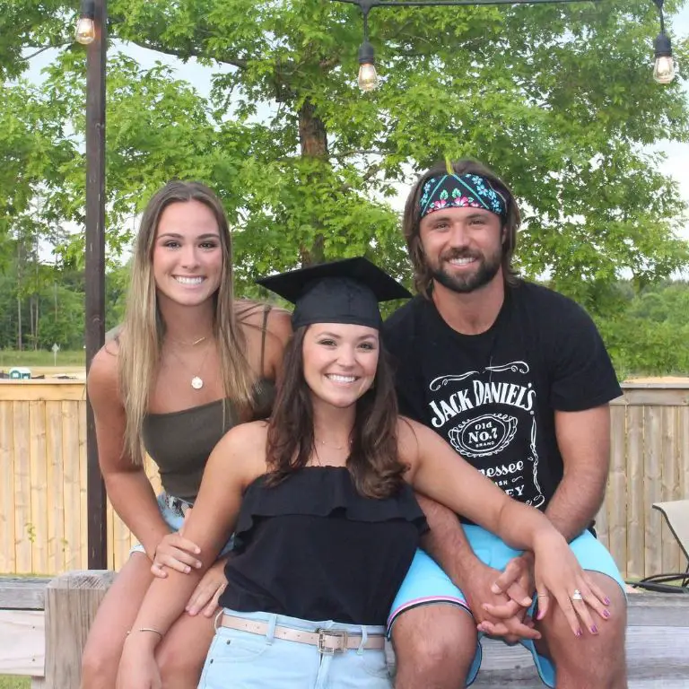 Callie with her brother Gardner and sister Meredith after she joined the Mississippi State University.