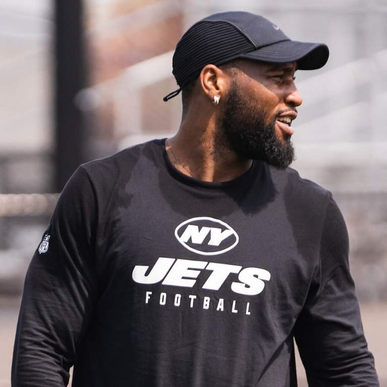 Haason Reddick pictured during his training session in his new team's attire