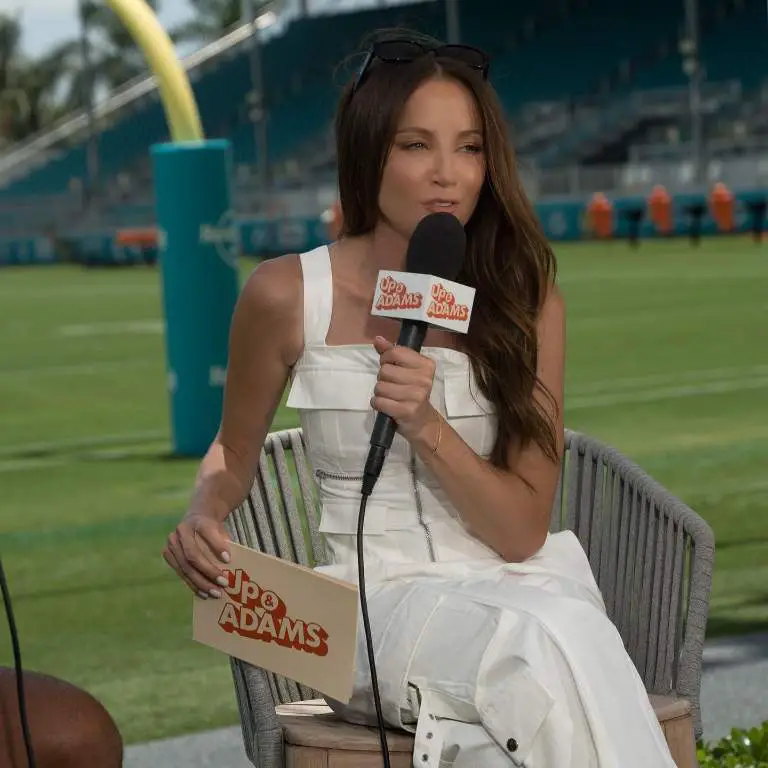 Kay Adams during interview for her show, Up & Adams.