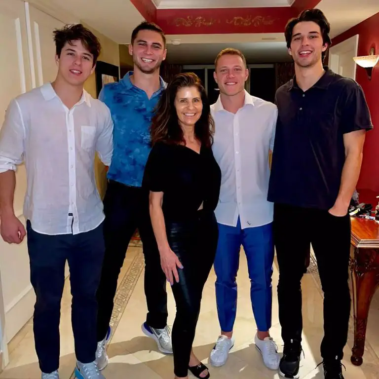 McCaffrey with his mother and brothers