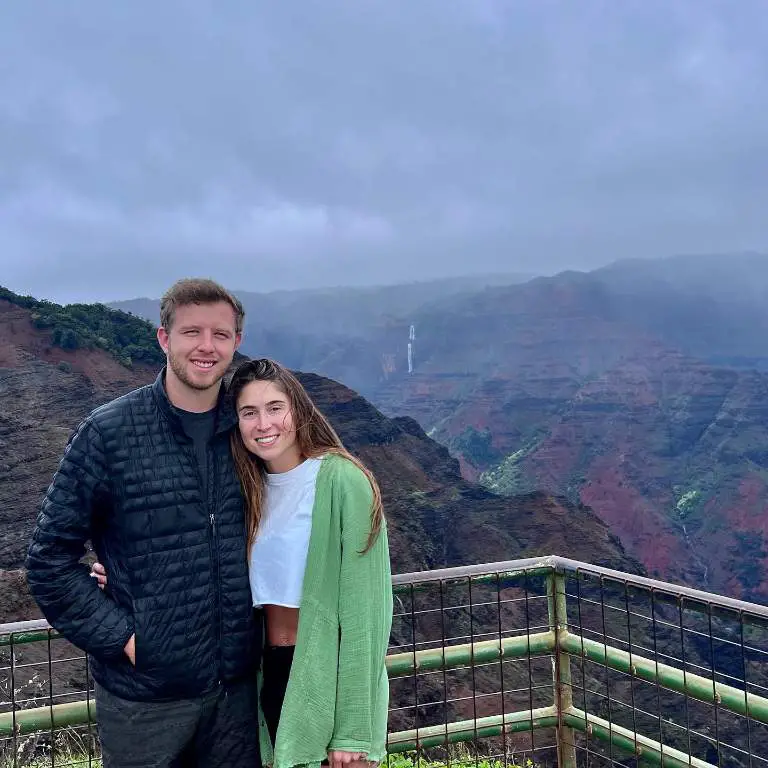 Nate Sudfeld with his Wife, Sierra Sudfeld on a vacation with their families.