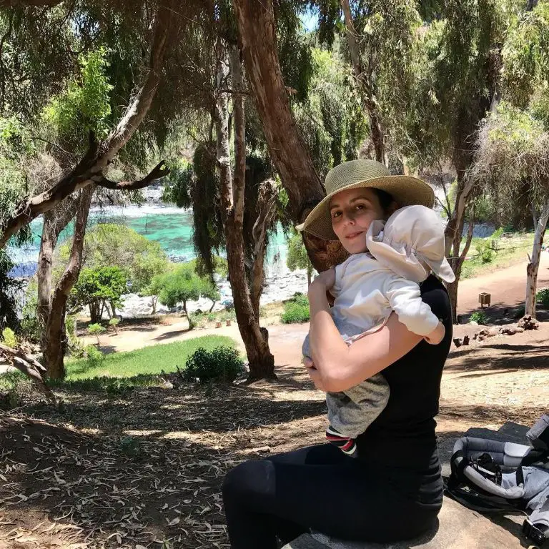 Santiago's wife Anna with their new-born son Kilian Emiliano.