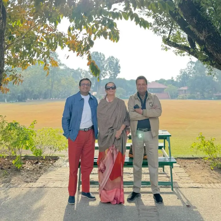 Varun Chaudhary with his father, Binod Chaudhary and mother Sarika Chaudhary.