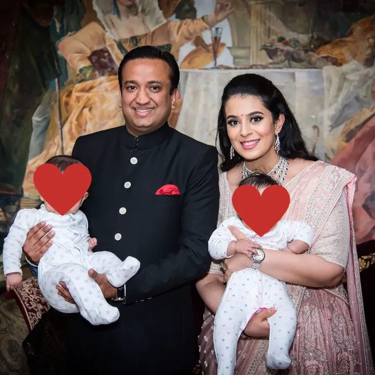 Varun Chaudhary's family of four- with his wife, Anusharee, and twin kids