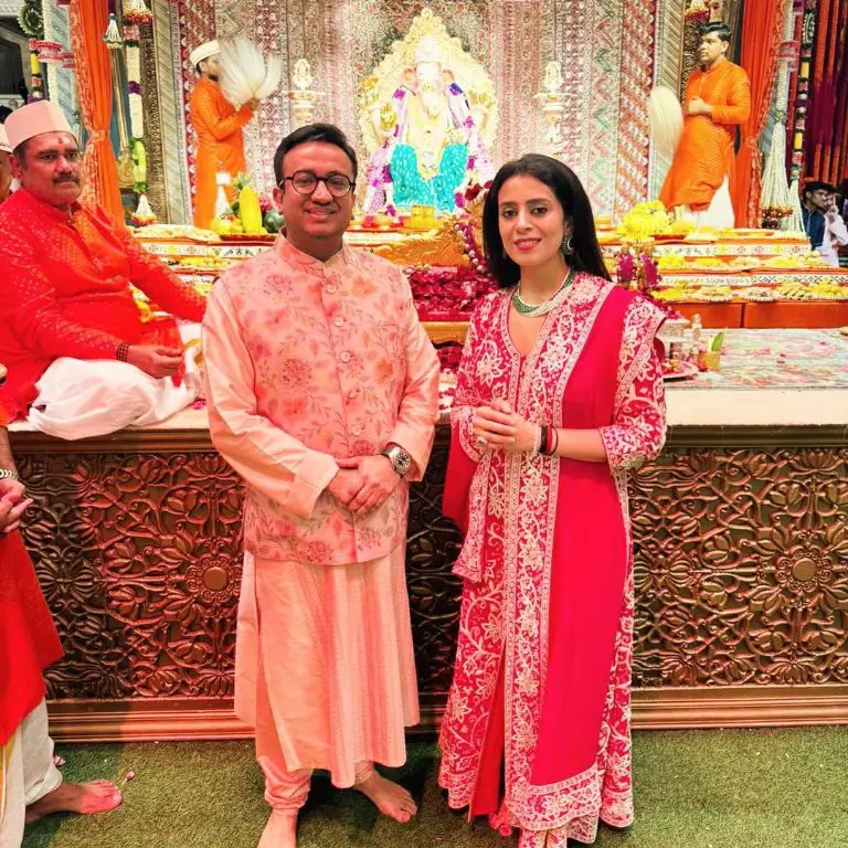 Varun and Anushree celebrating Ganesh Chaturthi Darshan & Aarti in Antilla.