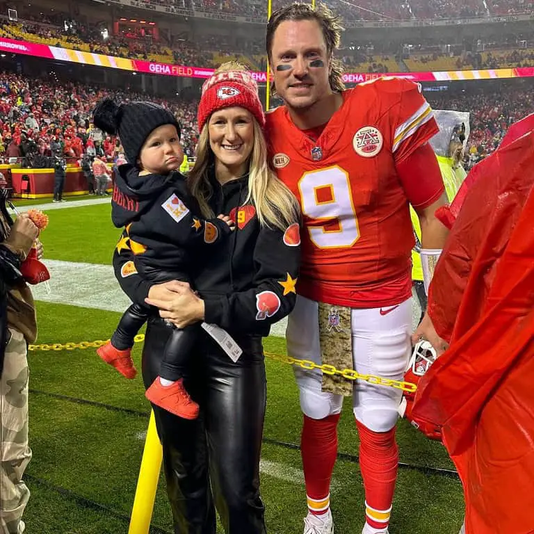 Blaine Gabbert and his wife with their daughter.