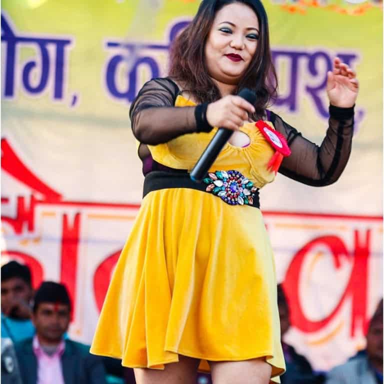 Jyoti Magar performs at an event.