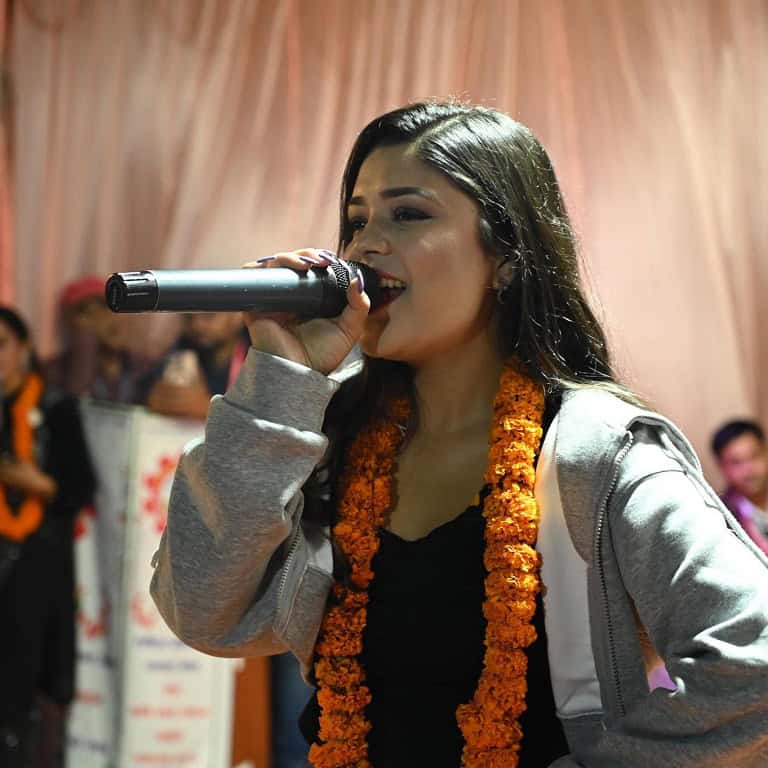 Samikshya Adhikari performs at an event.