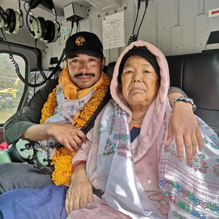 Nirmal Purja sharing his photo with his mother after her passing in February 2020.