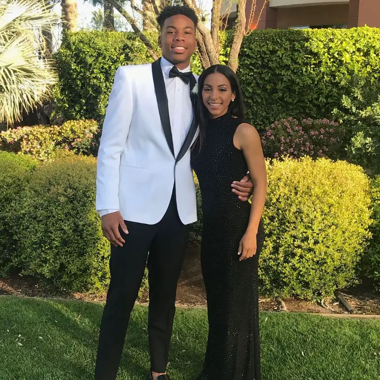 Cedric Tillman with his prom date in 2018.