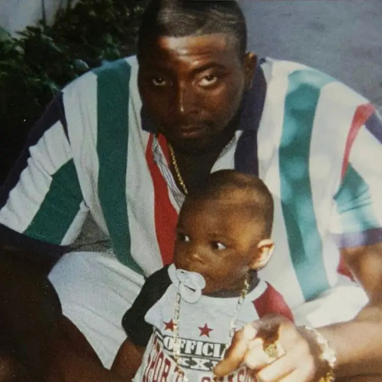 Childhood picture of Eddie Jackson with his father Eddie Jackson Jr.