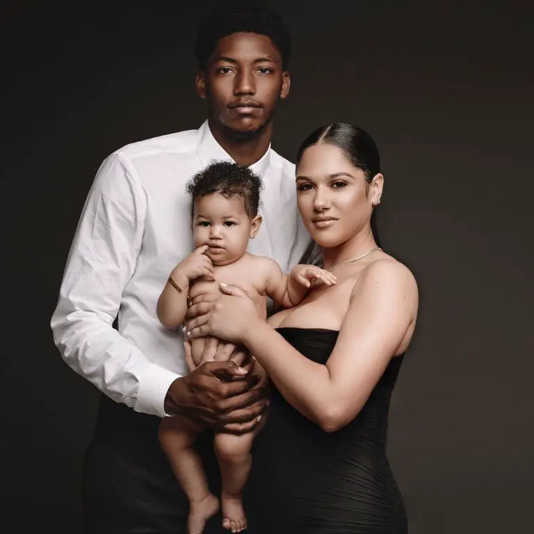 Elfrid Payton with his wife Jessica Victoria and his daughter.