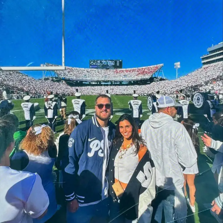 Pat Freiermuth with his Girlfriend Jillian Cataldo at the Beaver Stadium in early November.