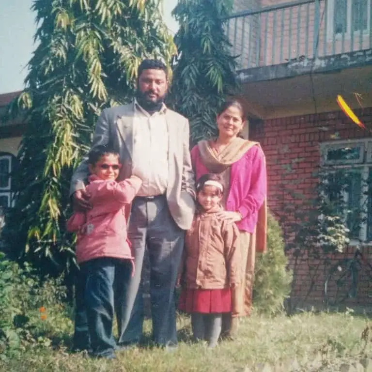 Shrinkhala Khatiwada with her family.