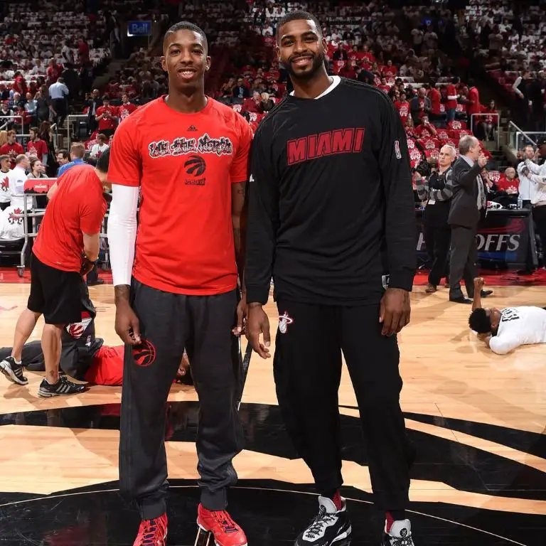 Delon Wright with his Brother Dorell Wright who also plays in NBA.