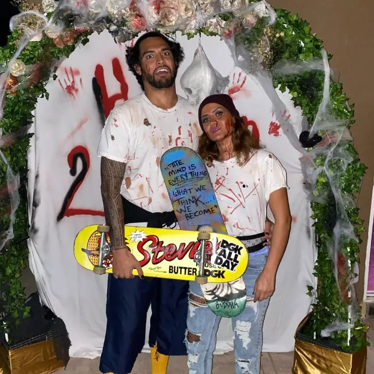 Sean Manaea and his partner, Talat Mirmalek, celebrating 2020 Halloween