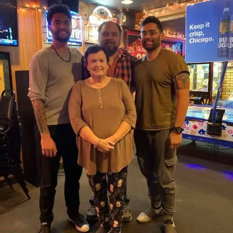 Sean Manaea with his parents Faaloloi and Opal and late brother David.